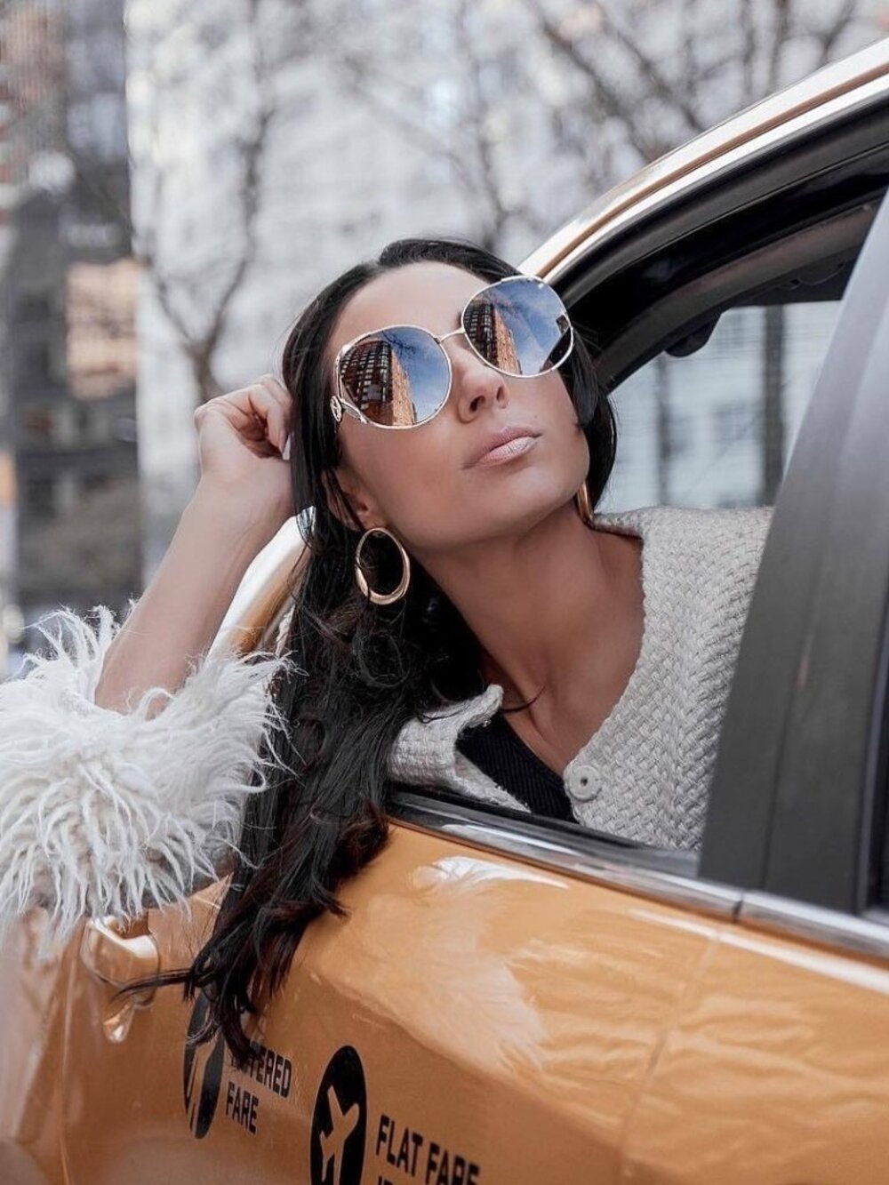 Gucci GG0650SK 004 Sunglasses Gold Round Frame, Brown Lenses